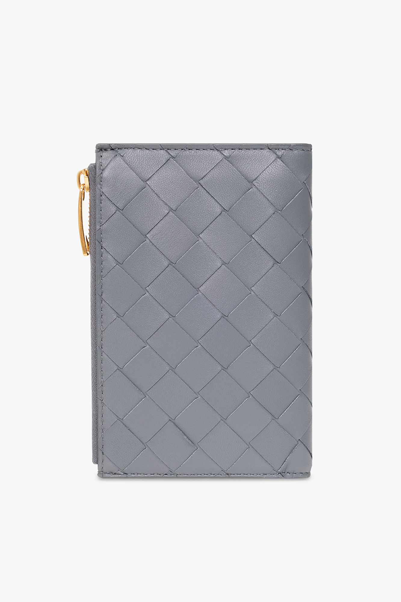 Grey Leather wallet with 'Intrecciato' weave Bottega Veneta
